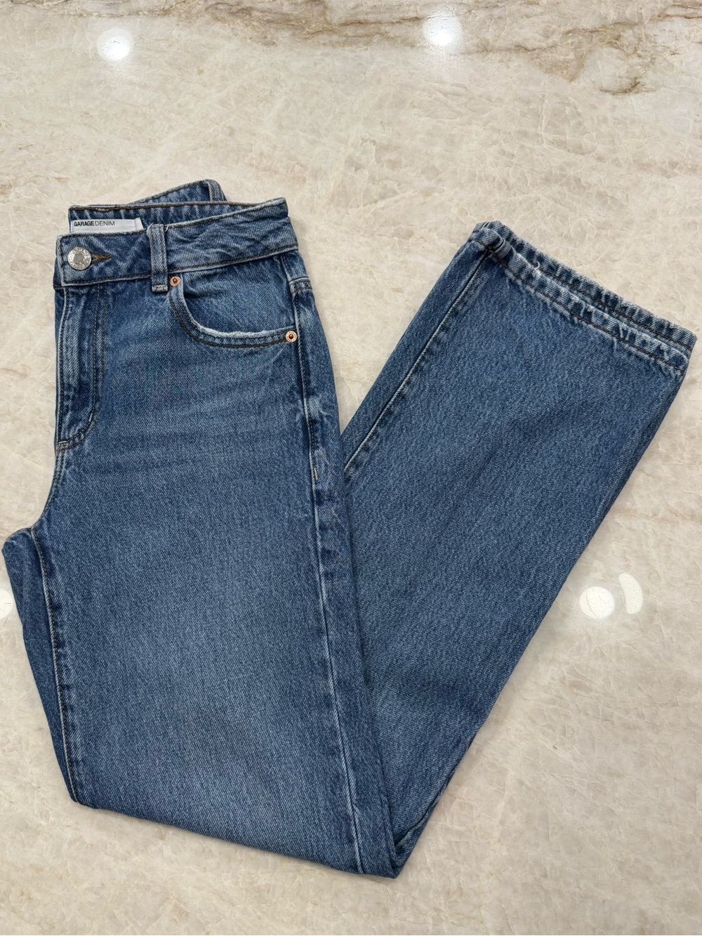 Garage 90’s Straight Mid Rise Denim Medium Blue Wash